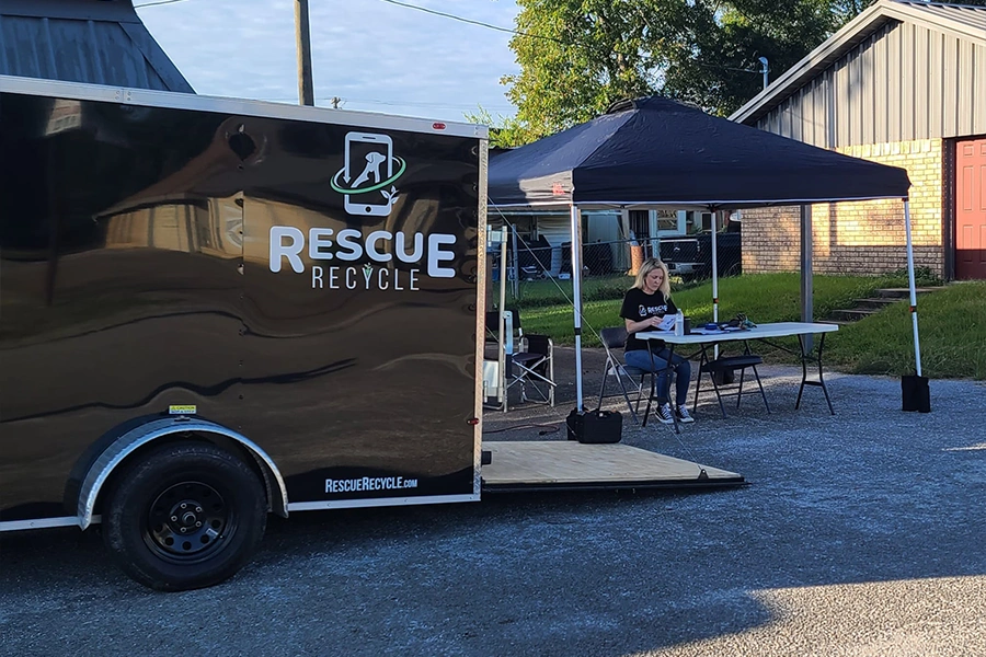 Rescue Recycle Holds a Hemphill, Texas recycling donations for electronics and cell phones at Rebecca Felts Insurance Agency
